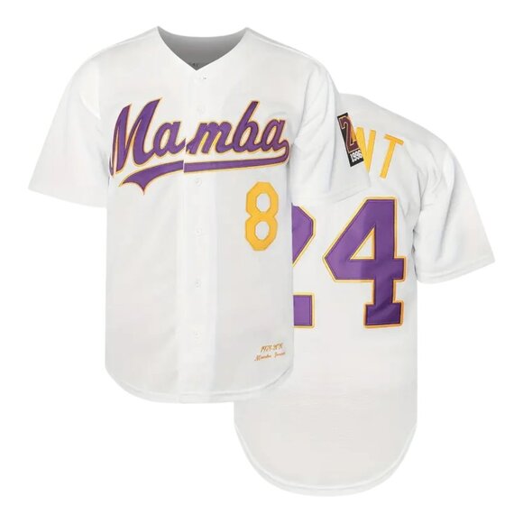 Kobe Bryant Mamba Los Angeles Dodgers / Lakers Baseball Jersey White Stitched - Picture 1 of 5